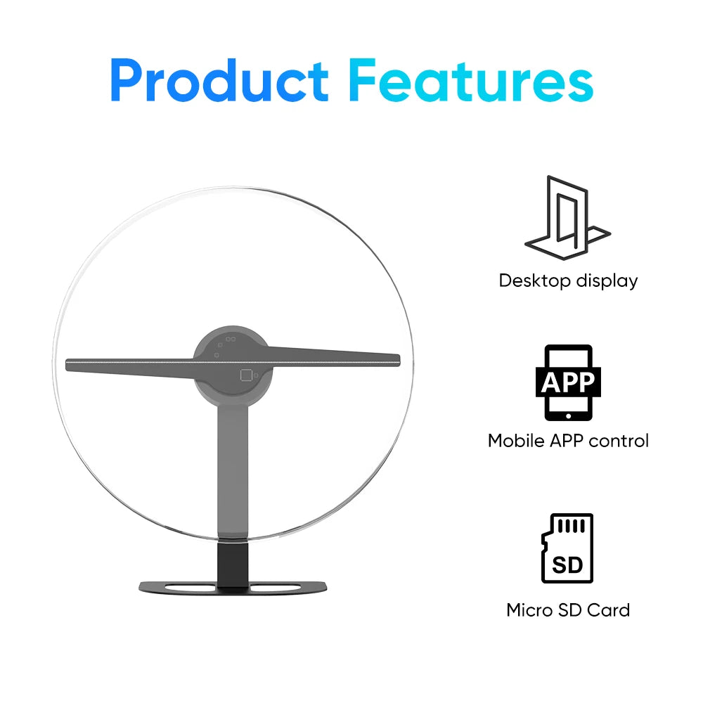 COEUS 42cm Mini Desktop 3D Hologram FAN Projector-224LED HD Display for Education OEM Supplier